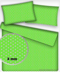 Bavlnená látka, vzor 3 mm biela bodka na šalátovom podklade, metráž 160 cm