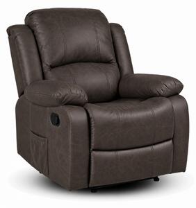 Relaxačné polohovacie TV kreslo DUVAL — látka vintage, hnedá, nosnosť 130 kg