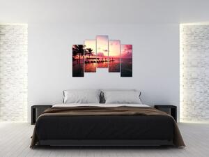 Západ slnka v exotike - obraz (Obraz 125x90cm)