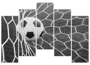 Futbalová lopta v sieti - obraz (Obraz 125x90cm)