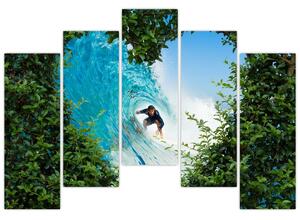 Abstraktný obraz surfistov (Obraz 125x90cm)