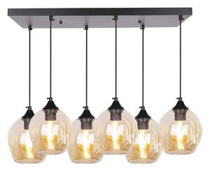 Čierno-hnedý závesný luster Aspa pre žiarovku 6x E27 – LED lustre a svietidlá > Kolekcie svietidiel > Kolekcia svietidiel ASPA