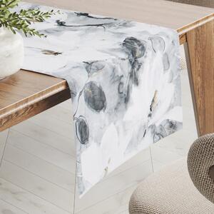 Biante Zamatový behúň na stôl Tamara TMR-006 Designové kvety na sivom 20x120 cm