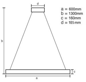 LED Stmievateľný luster na lanku LED/40W/230V 3000-6500K zlatá + diaľkové ovládanie
