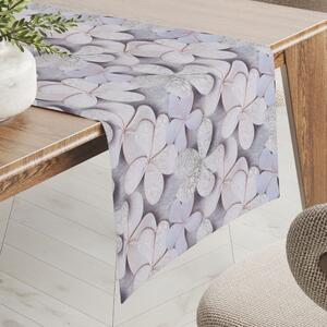 Biante Dekoračný behúň na stôl PML-032 Designové kvety na sivom 20x120 cm