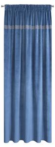 Námornícky modrý zamatový záves na páske JOVITA 140 x 270 cm