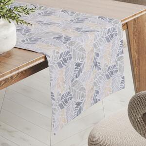 Biante Dekoračný behúň na stôl PML-057 Mozaika žltosivých listov na sivom 20x120 cm