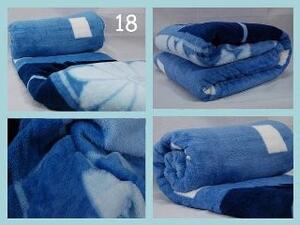 Luxusná deka z mikrovlákna 160 x 210cm svetlo modrá č.18 Modrá