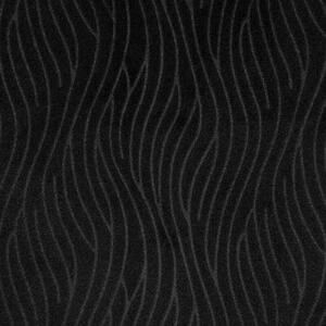 Čierny zamatový záves LILI na krúžkoch s vlnitým reliéfnym vzorom 140 x 250 cm
