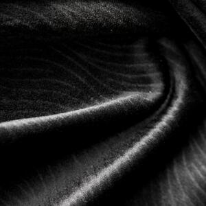 Čierny zamatový záves LILI na krúžkoch s vlnitým reliéfnym vzorom 140 x 250 cm