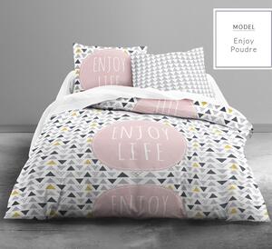 Luxusné ružové posteľné obliečky s geometrickým vzorom Ružová