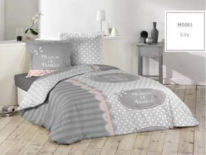 Bavlnené posteľné obliečky sivej farby 200 x 220 cm Sivá