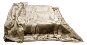 Akrylové deky teplé hnedej farby s potlačou Hnedá