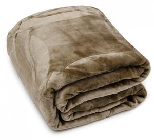 Akrylové deky teplé hnedej farby s potlačou Hnedá