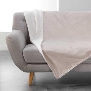 Béžová deka z jemného materiálu s kožušinkou AUSTRAL 180 x 220 cm Béžová