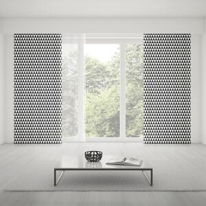 Bielo čierne závesy do obývačky šité na mieru s pepitovým vzorom