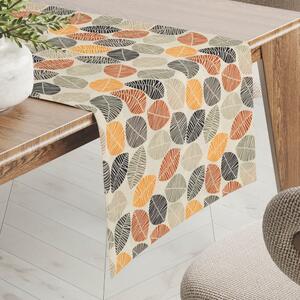 Biante Dekoračný behúň na stôl PML-072 Jesenné listy na krémovom 20x120 cm