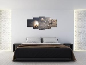 Abstraktné obraz - šedej gule (Obraz 150x70cm)