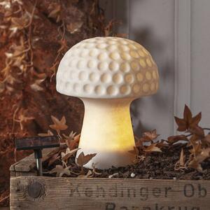 Solárne svetlo Sandy LED, 24 cm, biele, plastové, v tvare huby