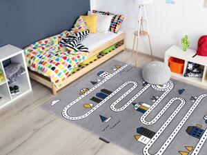 Svetlosivý detský koberec Mestečko Rozmer: 140x190 cm