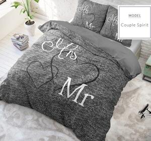 Romantické posteľné obliečky sivej farby 200 x 200 cm Sivá