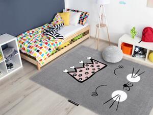 Sivý detský koberec Happy Cat Rozmer: 80x150 cm