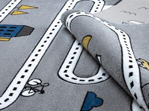 Svetlosivý detský koberec Mestečko Rozmer: 80x150 cm