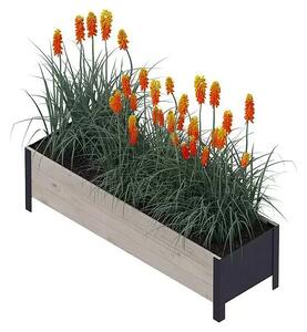 Kvetinový box Upyard / 118 x 36 x 32 cm / 84 l / drevo/kov / sivá/čierna