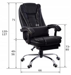 Pohodlné kancelárske kreslo s predĺženou opierkou nôh Čierna
