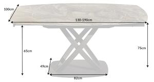 Jedálenský stôl Inceptun 130-190cm tmavomodrý mramorový vzhľad