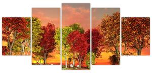Obraz prírody - farebné stromy (Obraz 150x70cm)