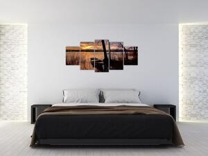 Obraz lodičky na jazere (Obraz 150x70cm)