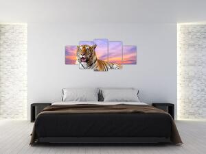 Obraz ležiaceho tigra (Obraz 150x70cm)