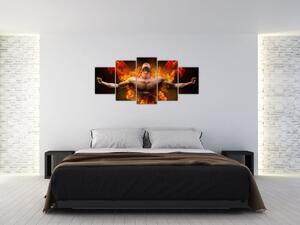 Obraz muža v ohni (Obraz 150x70cm)