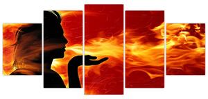 Obraz - žena v ohni (Obraz 150x70cm)