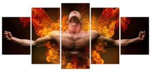 Obraz muža v ohni (Obraz 150x70cm)