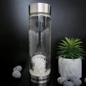 TEMPO-KONDELA CRYSTAL, sklenená fľaša s kremeňom, 500 ml