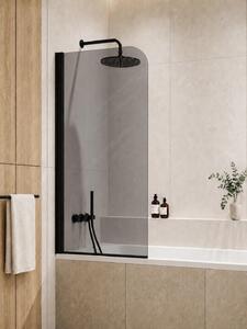Badplaats Vaňová Zástena Torino 60 x 140 cm - Dymové Sklo - Čierna - Otočná Zástena 5 mm - Bezpečnostné Sklo