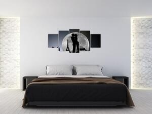 Silueta zamilovaného páru - moderný obraz (Obraz 150x70cm)