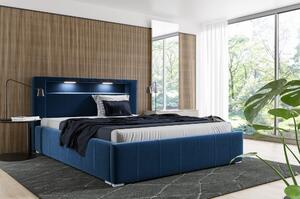 Manželská posteľ s matracom Palermo 160x200 Modrá