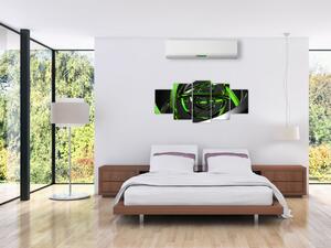 Zelená a sivá - moderný obraz do bytu (Obraz 150x70cm)