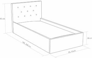 Jednolôžková posteľ s matracom 80x180 Star Biela