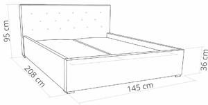 Čalúnená posteľ s matracom 140x200 Star Šedá