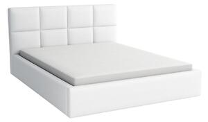 Manželská posteľ 140x200 s matracom - Aljaška Biela ekokoža