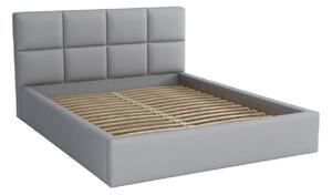 Manželská posteľ 140x200 s kontajnerom - Aljaška Sivá ekokoža
