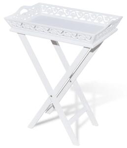 Príručný stolík s podnosom, biely