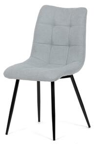 Autronic - Židle jídelní, stříbrná látka, černý kov - DCL-L1094 SIL2 AKCE