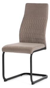 Autronic - Židle jídelní, cappucino látka, černý kov - DCL-X7018 CAP2 AKCE