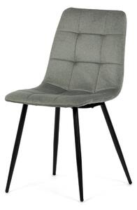 Autronic - Židle jídelní, zelená látka, čtyřnohá kovová podnož, černý mat - DCL-X7015 GRN2