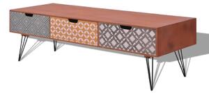 Televízny stolík s 3 zásuvkami, 120x40x36 cm, hnedý